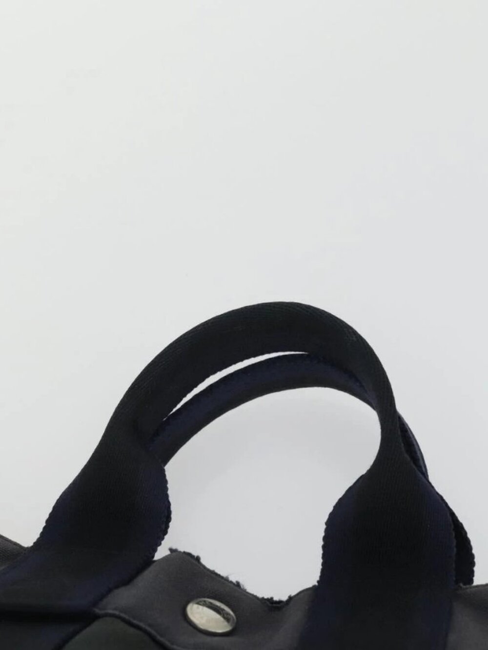 HERMES Fourre Tout Hand Bag Canvas 2 Set Gray Navy - Picture 15 of 16